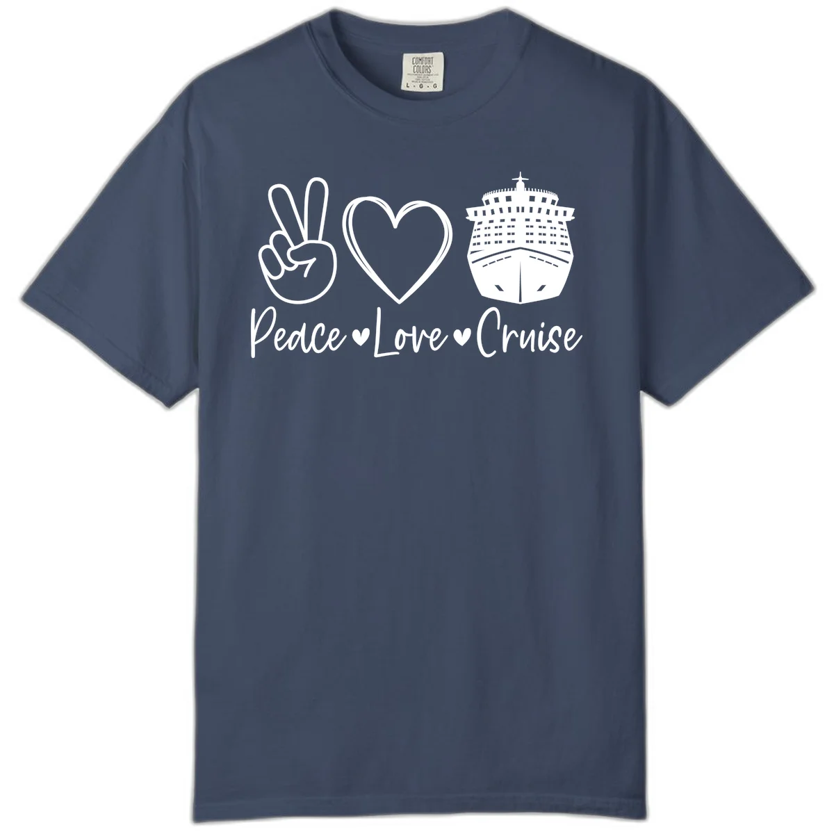 Peace Love Cruise Comfort Color Tee in Midnight