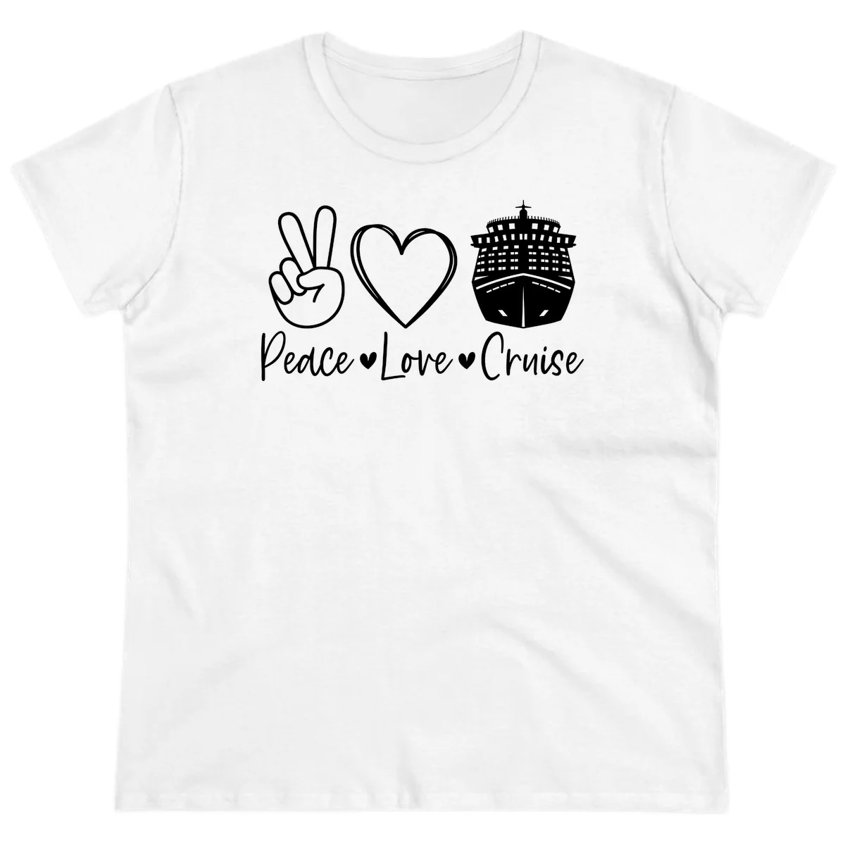 Peace Love Cruise Ladies Tee in White
