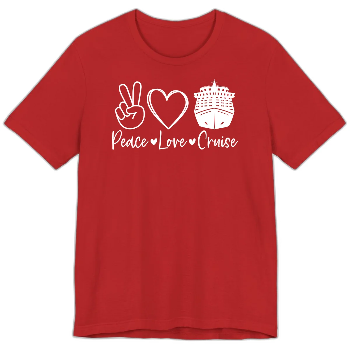 Peace Love Cruise Premium T-Shirt in Red