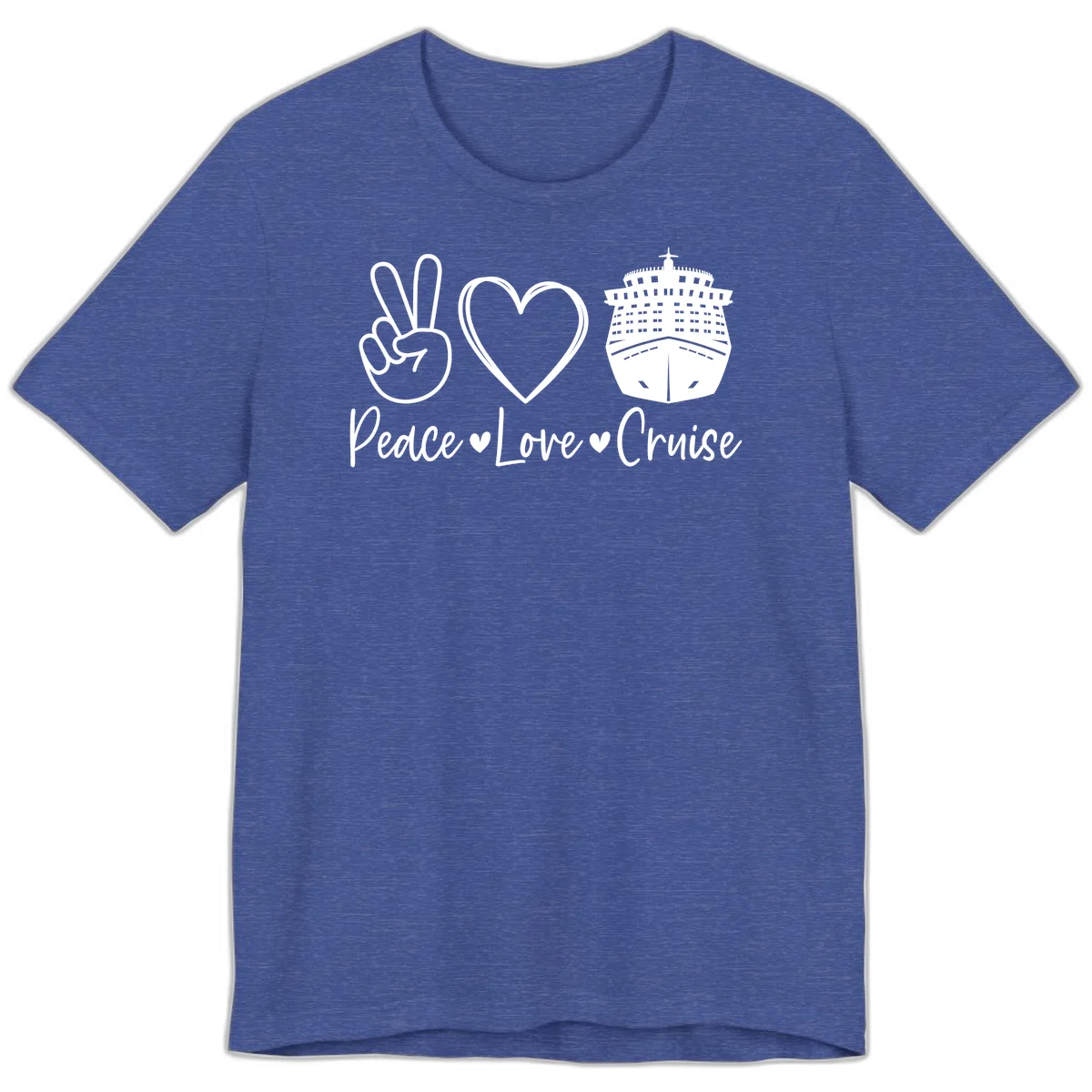 Peace Love Cruise Premium T-Shirt in Heather True Royal