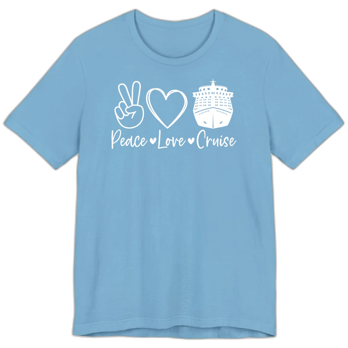Peace Love Cruise Premium T-Shirt in Ocean Blue