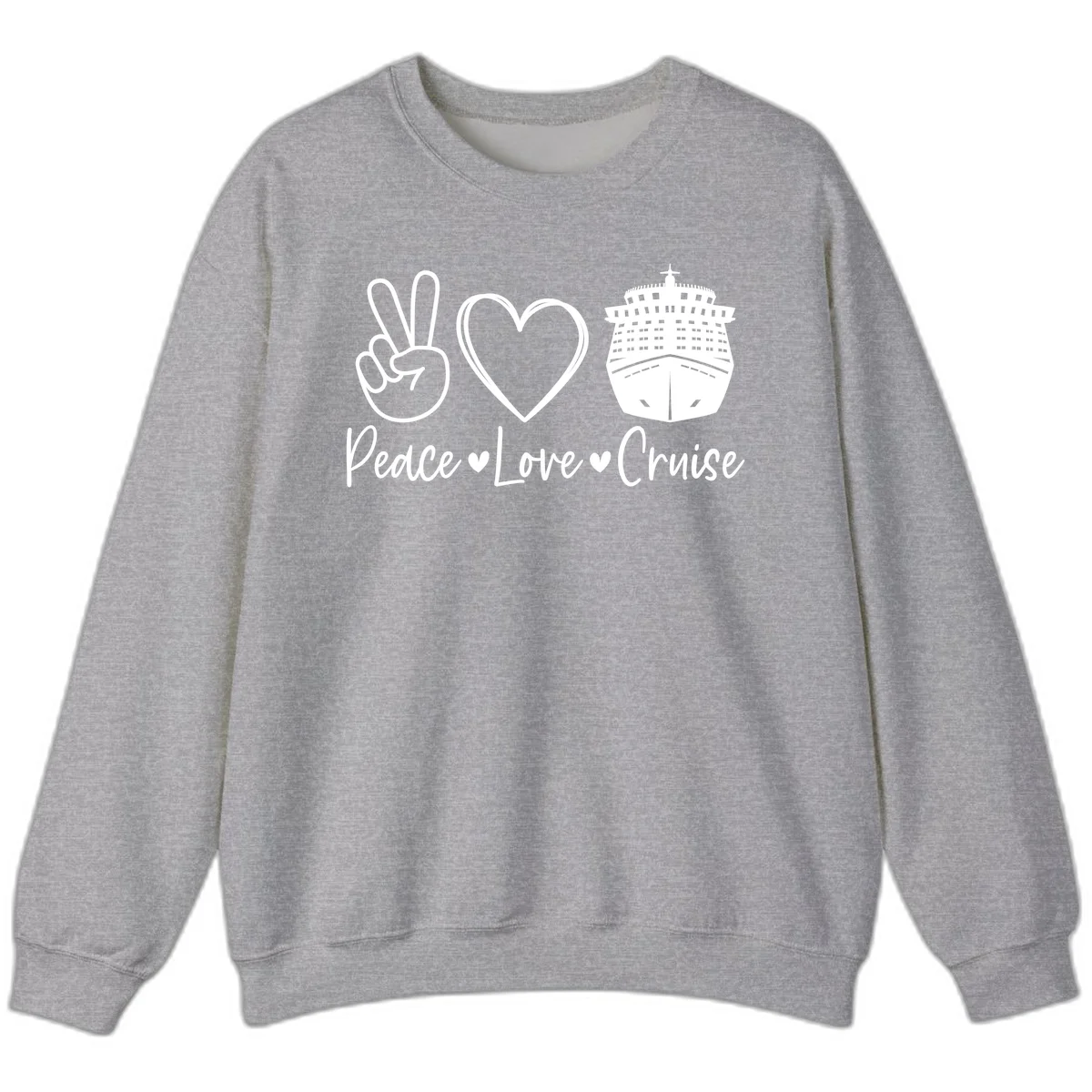 Peace Love Cruise Sweatshirt in Sport Grey