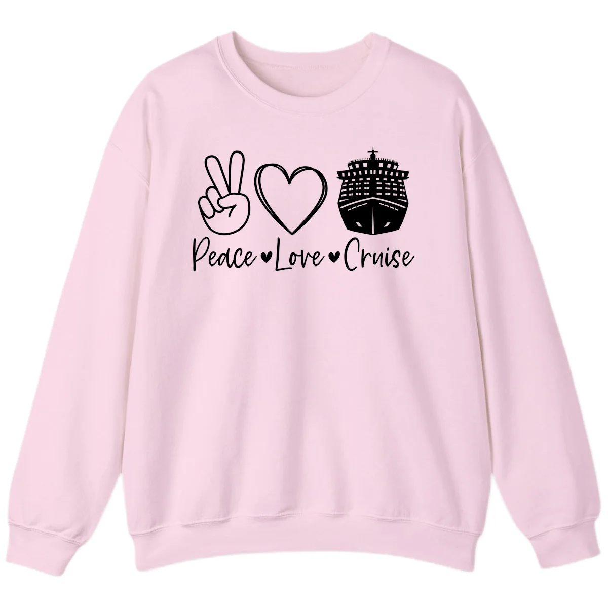 Peace Love Cruise Sweatshirt in Light Pink