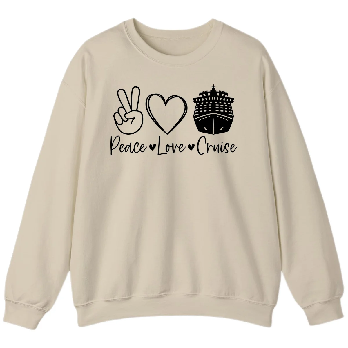 Peace Love Cruise Sweatshirt in Sand