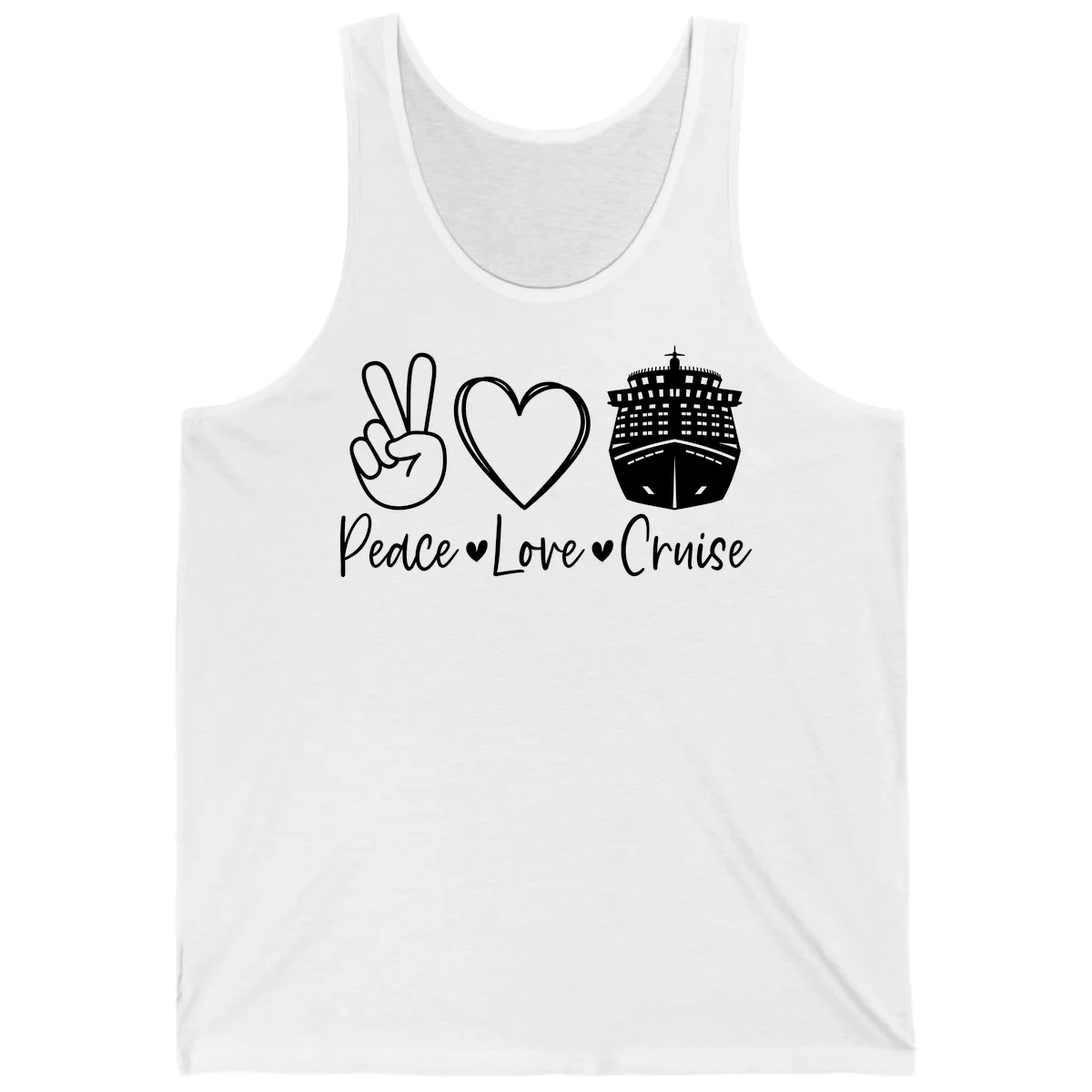 Peace Love Cruise Tank Top in White