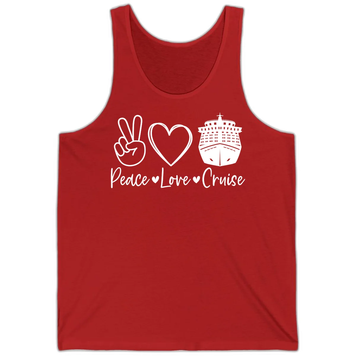 Peace Love Cruise Tank Top in Red