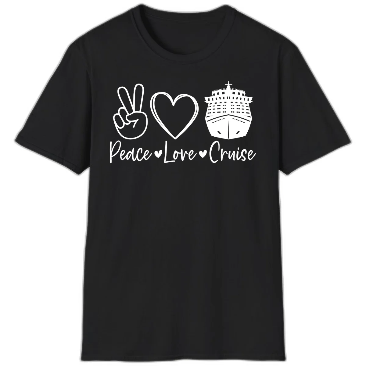 Peace Love Cruise T-Shirt in Black