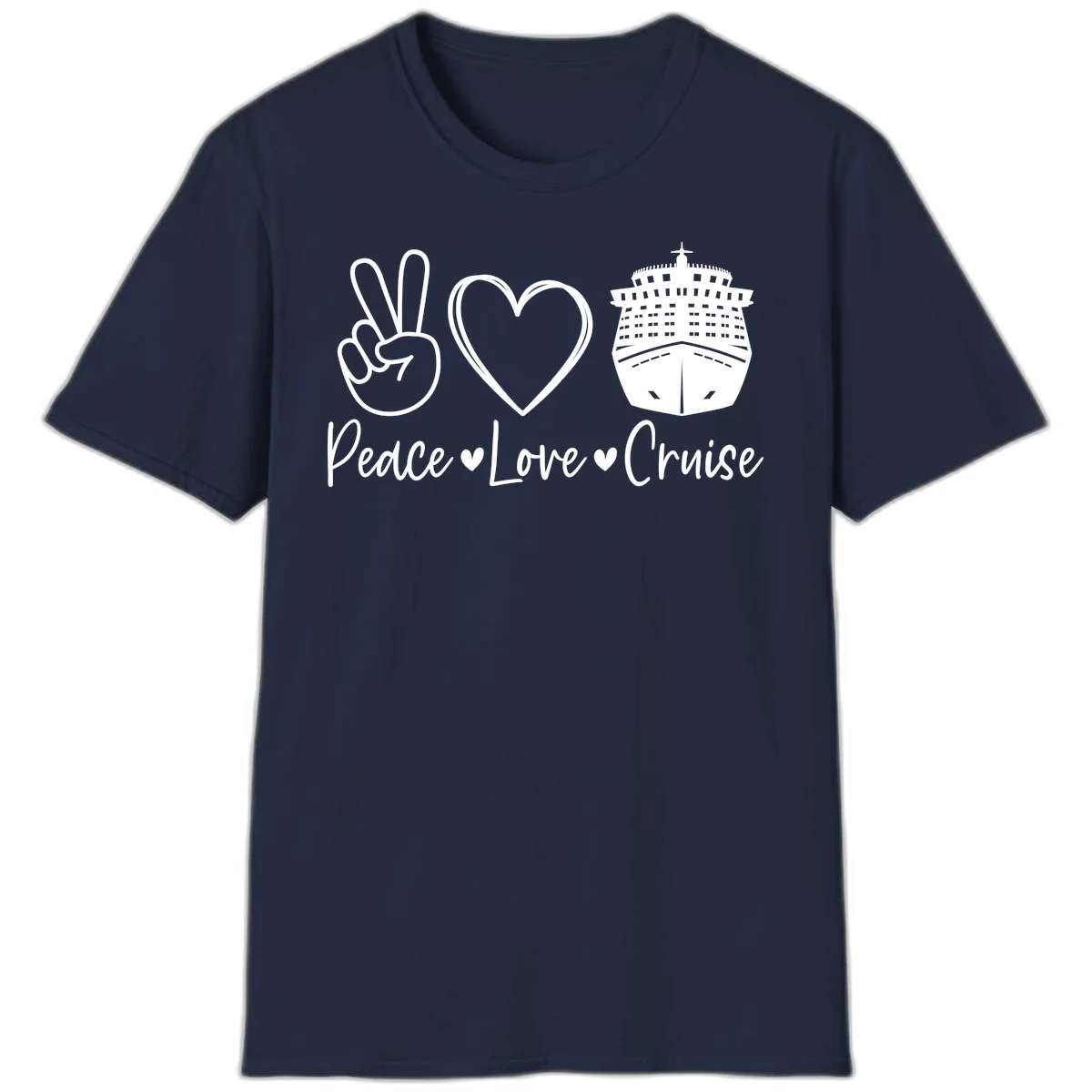 Peace Love Cruise T-Shirt in Navy