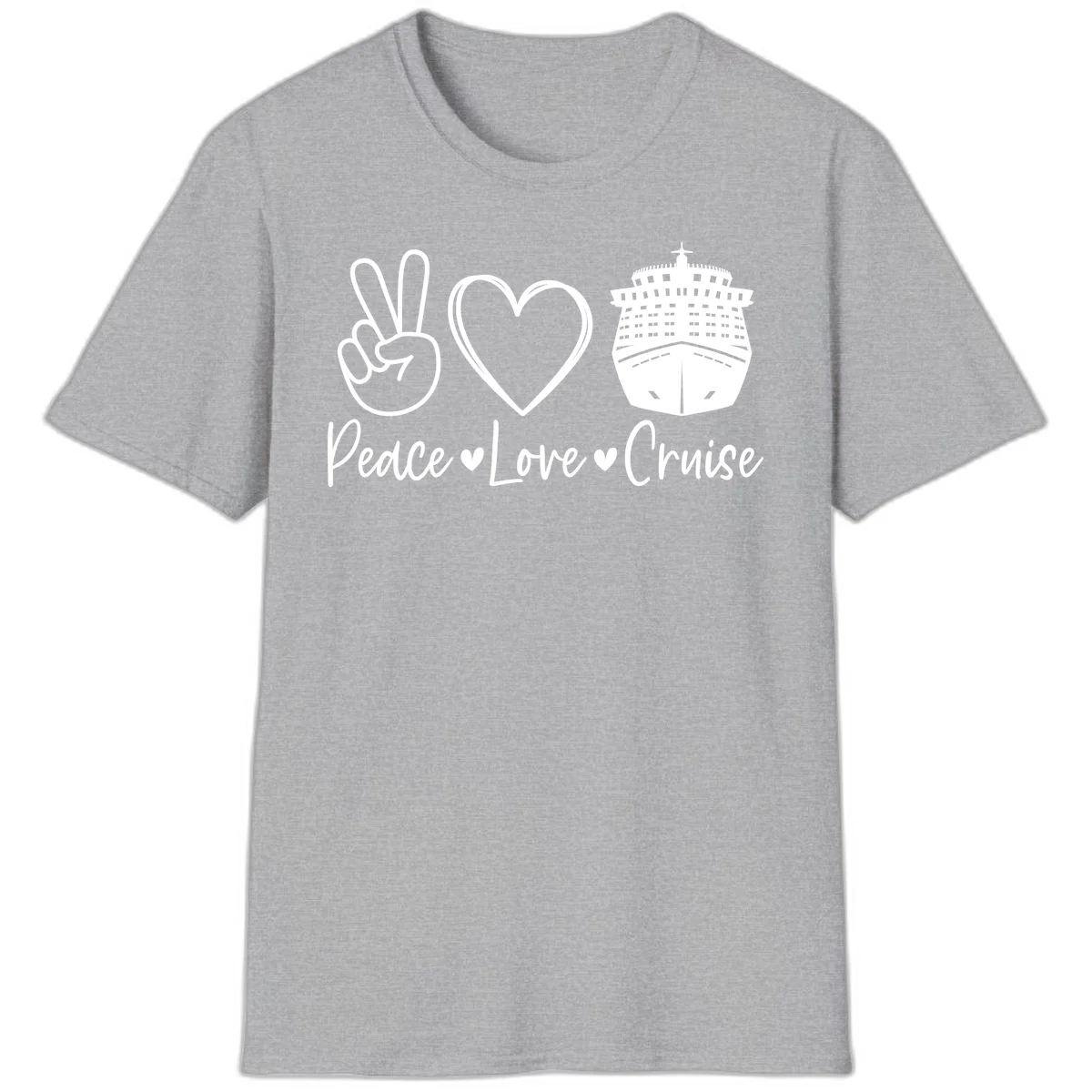Peace Love Cruise T-Shirt in Sport Grey