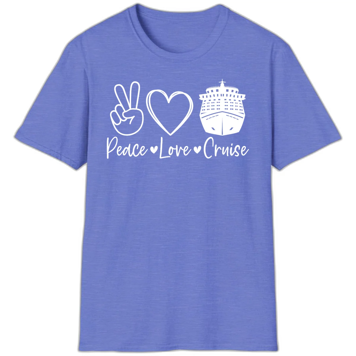 Peace Love Cruise T-Shirt in Heather Royal