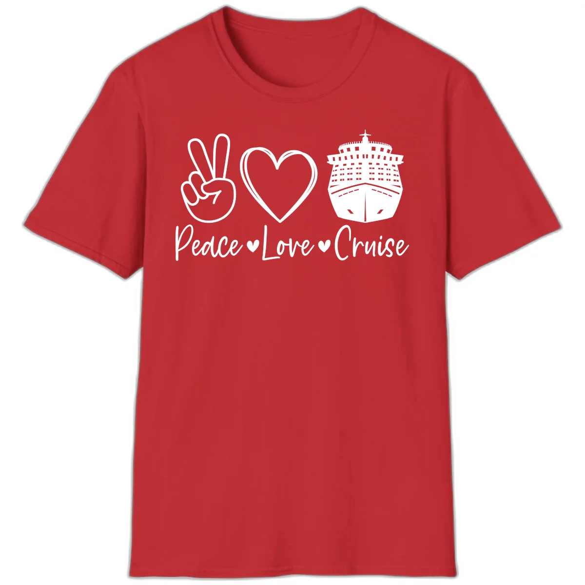 Peace Love Cruise T-Shirt in Red