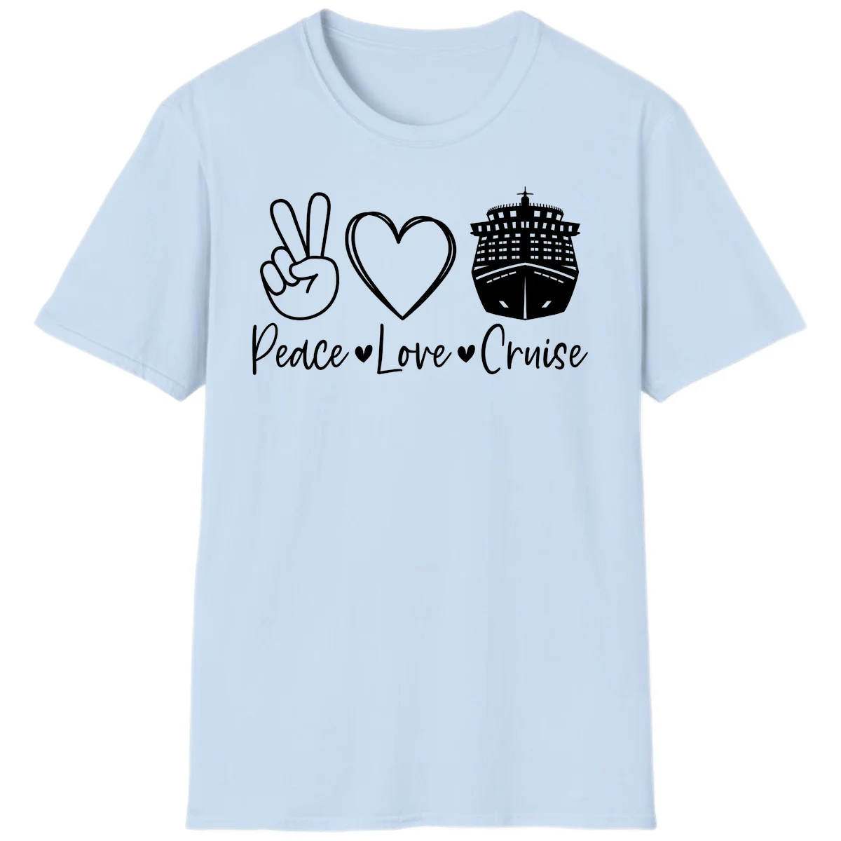 Peace Love Cruise T-Shirt in Light Blue