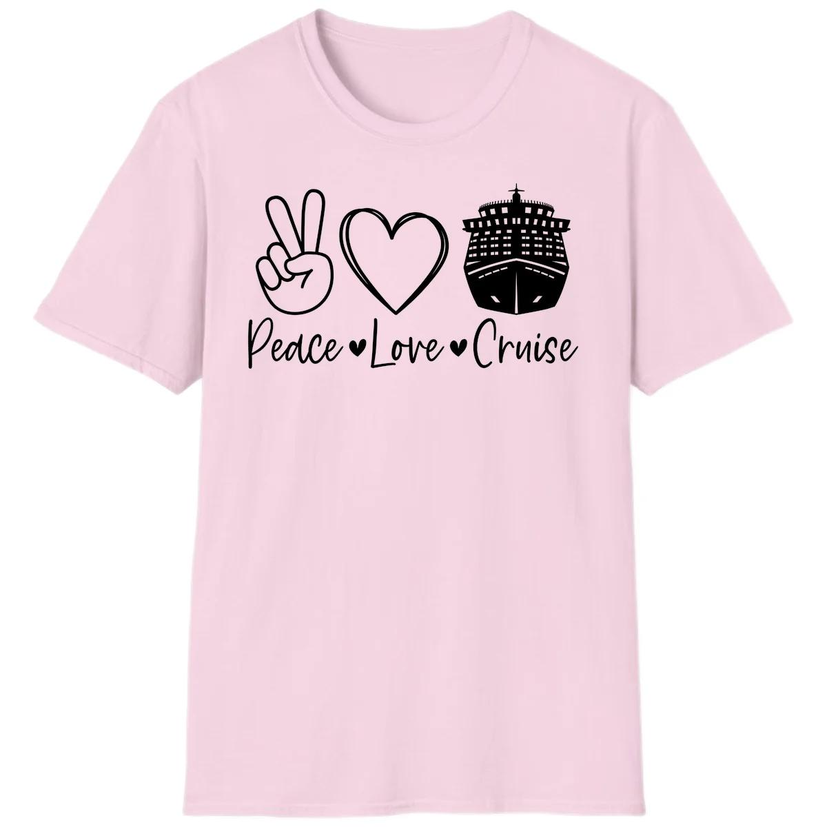 Peace Love Cruise T-Shirt in Light Pink
