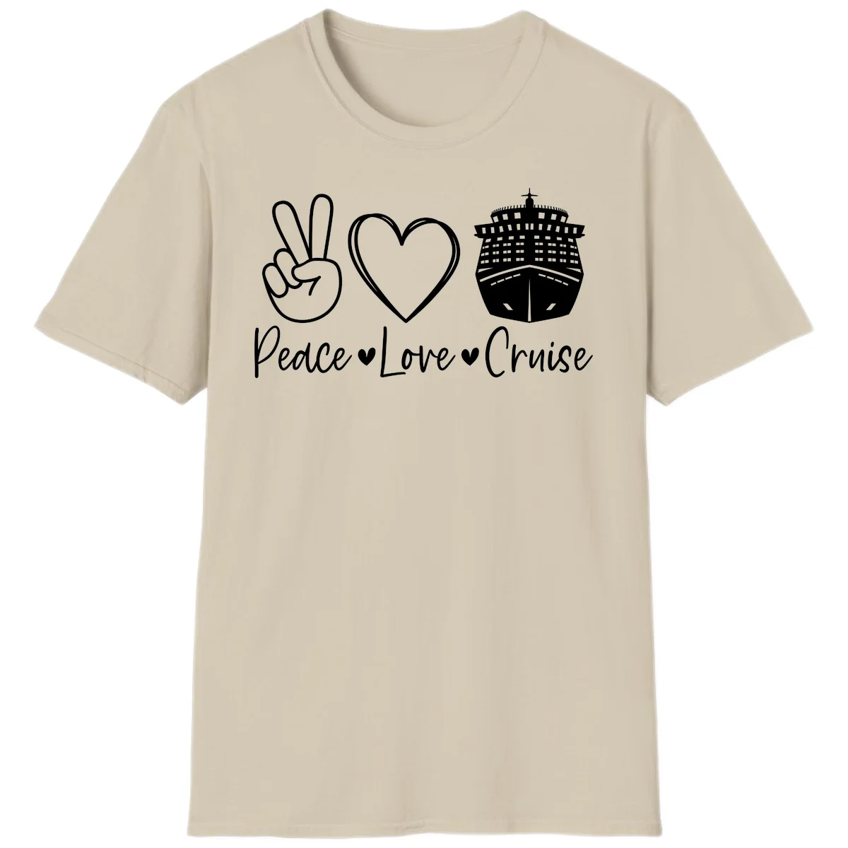 Peace Love Cruise T-Shirt in Sand
