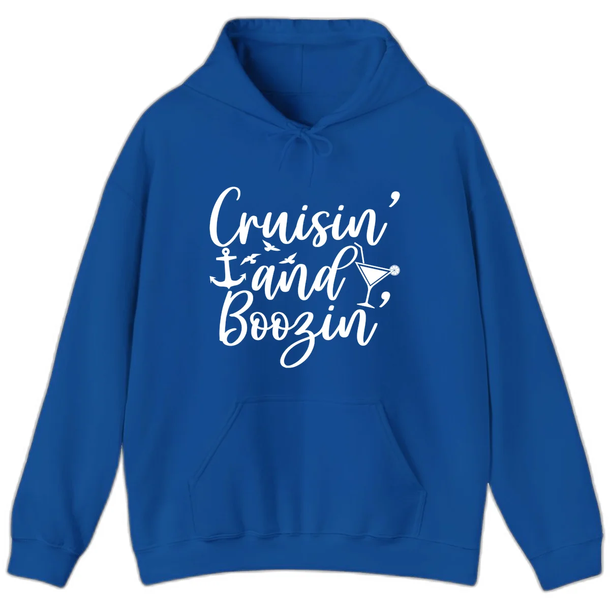 Cruisin' And Boozing Nautical Hoodie in Royal