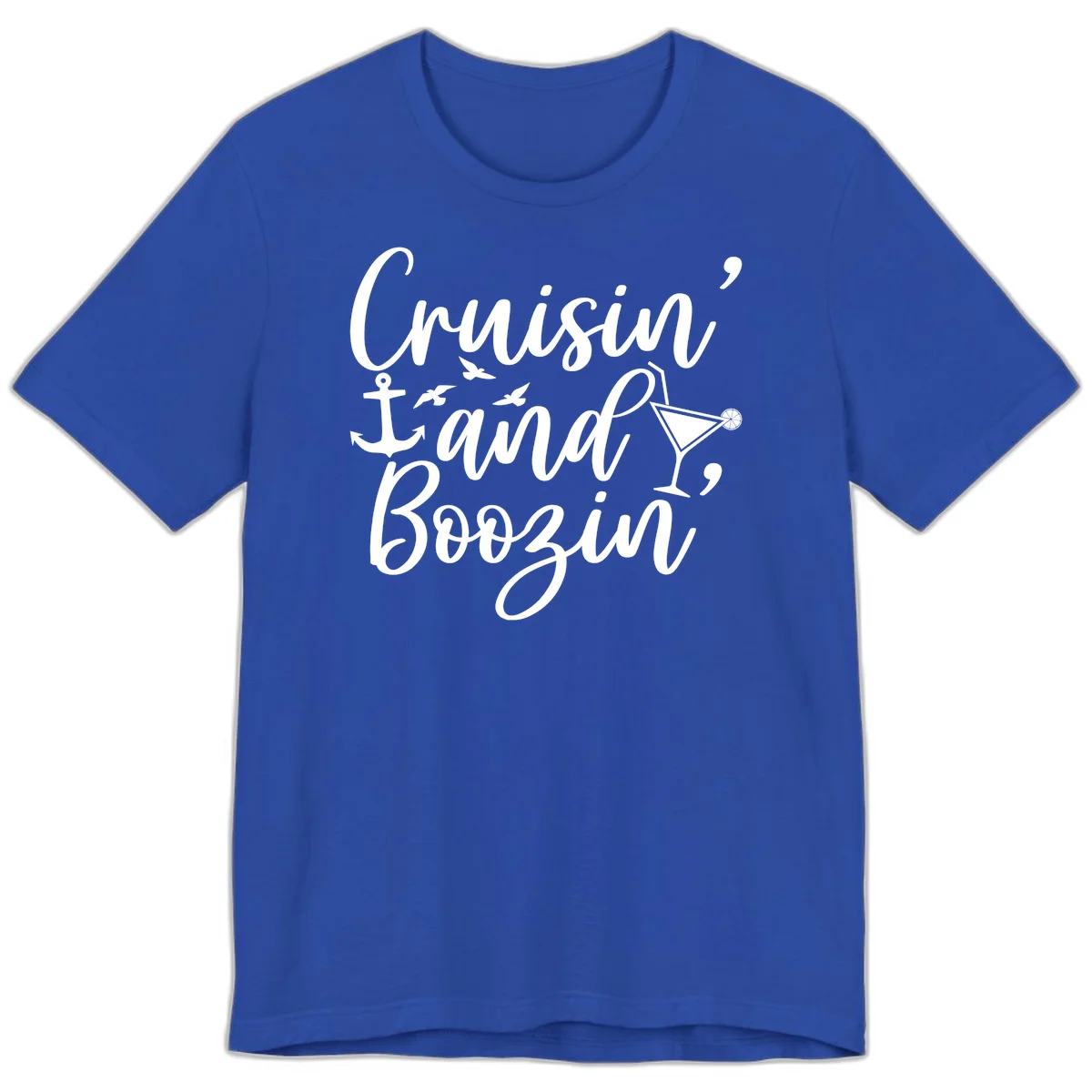 Cruisin' And Boozing Nautical Premium T-Shirt in True Royal