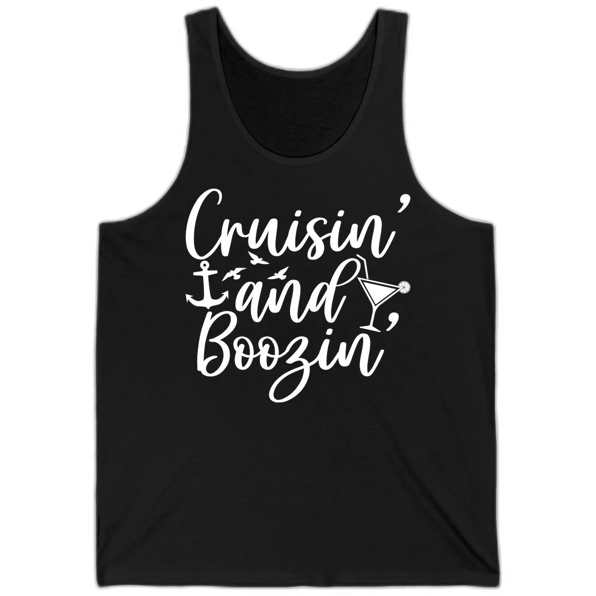 Cruisin' And Boozing Nautical Tank in Black