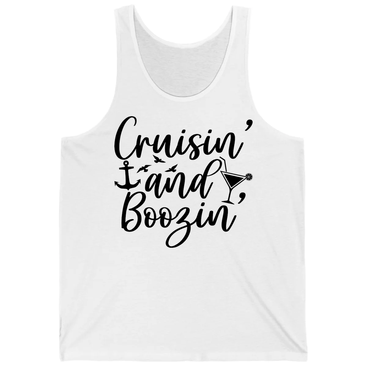 Cruisin' And Boozing Nautical Tank in White