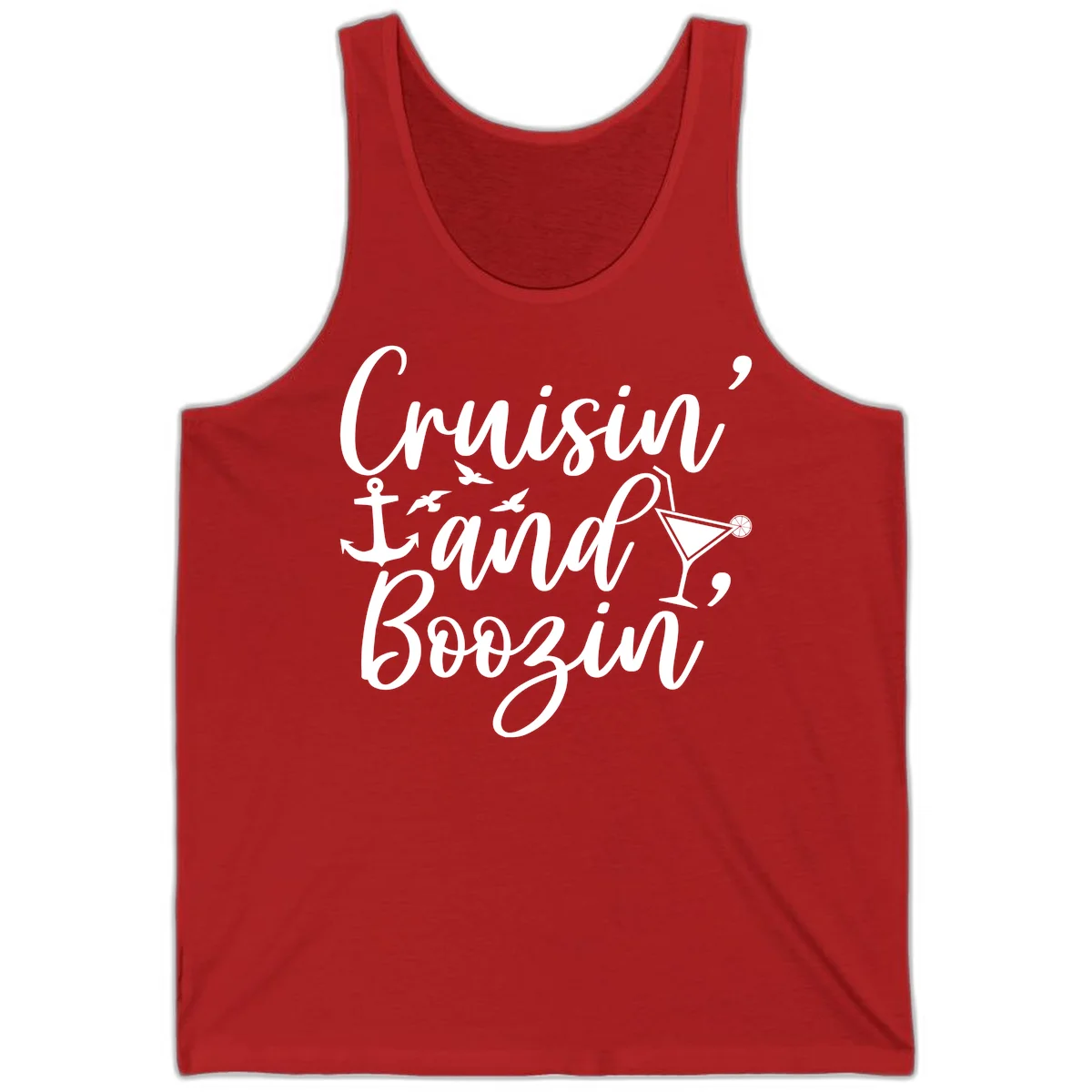 Cruisin' And Boozing Nautical Tank in Red