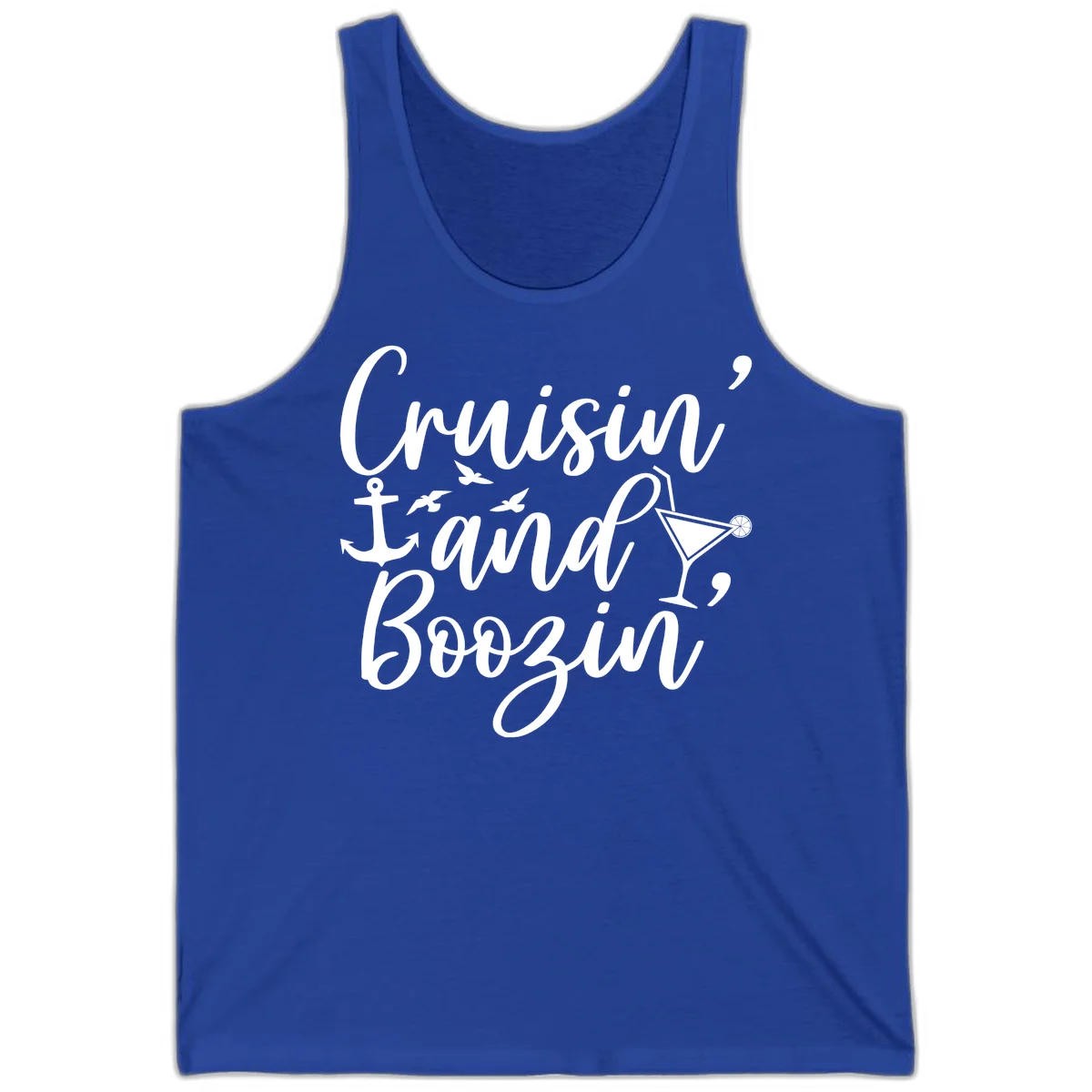 Cruisin' And Boozing Nautical Tank in True Royal