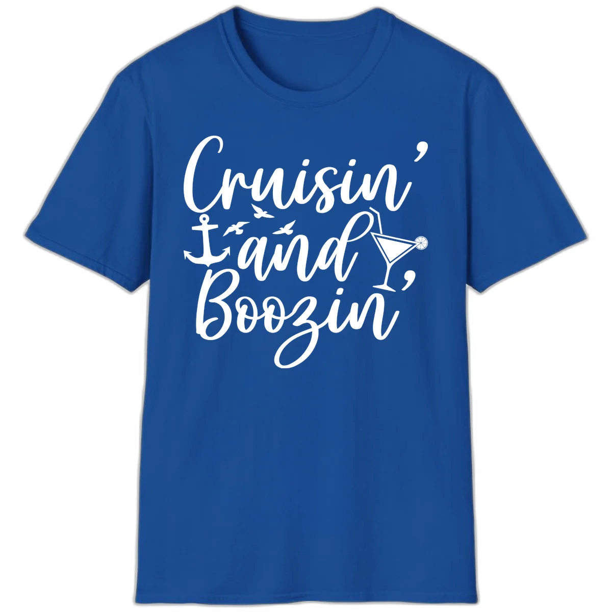 Cruisin' And Boozing Nautical T-Shirt in Royal
