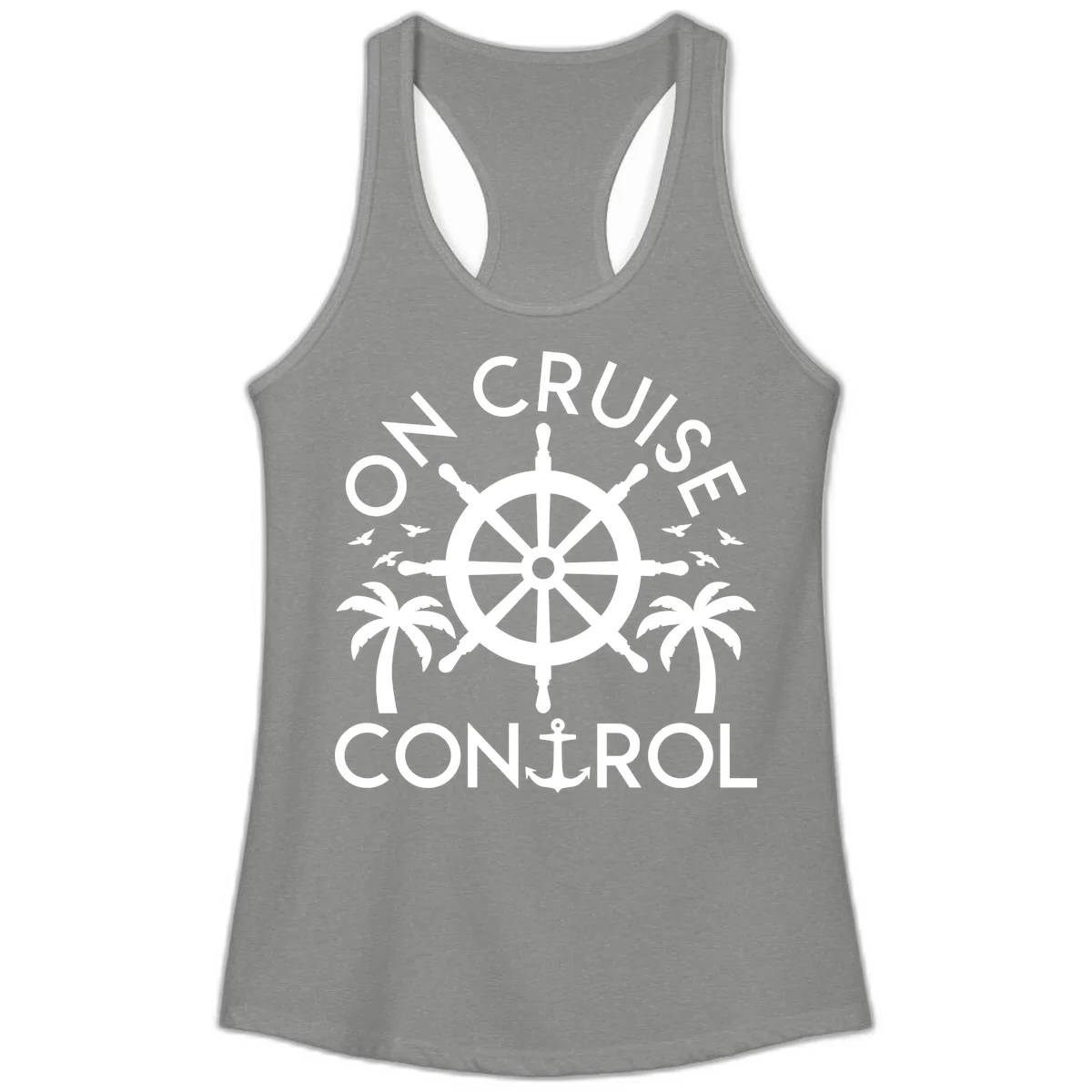 On Cruise Control Ladies Tank Top in Heather Grey