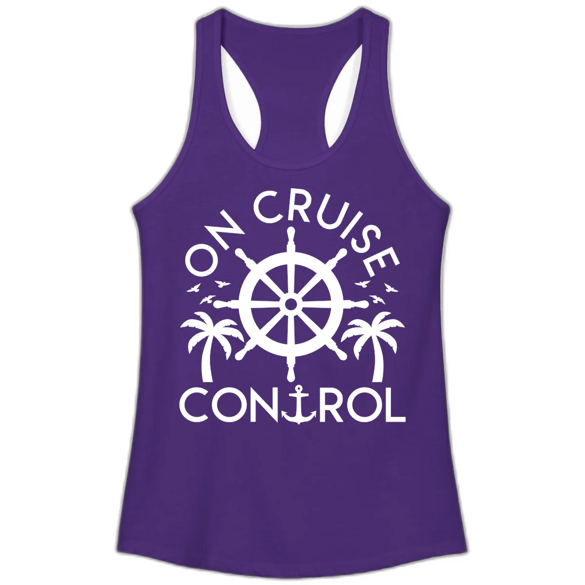 On Cruise Control Ladies Tank Top in Solid Purple Rush