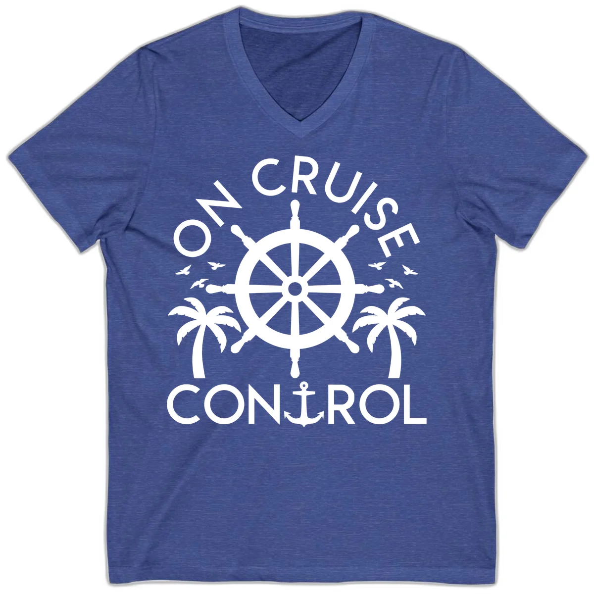 On Cruise Control V-Neck T-Shirt in Heather True Royal