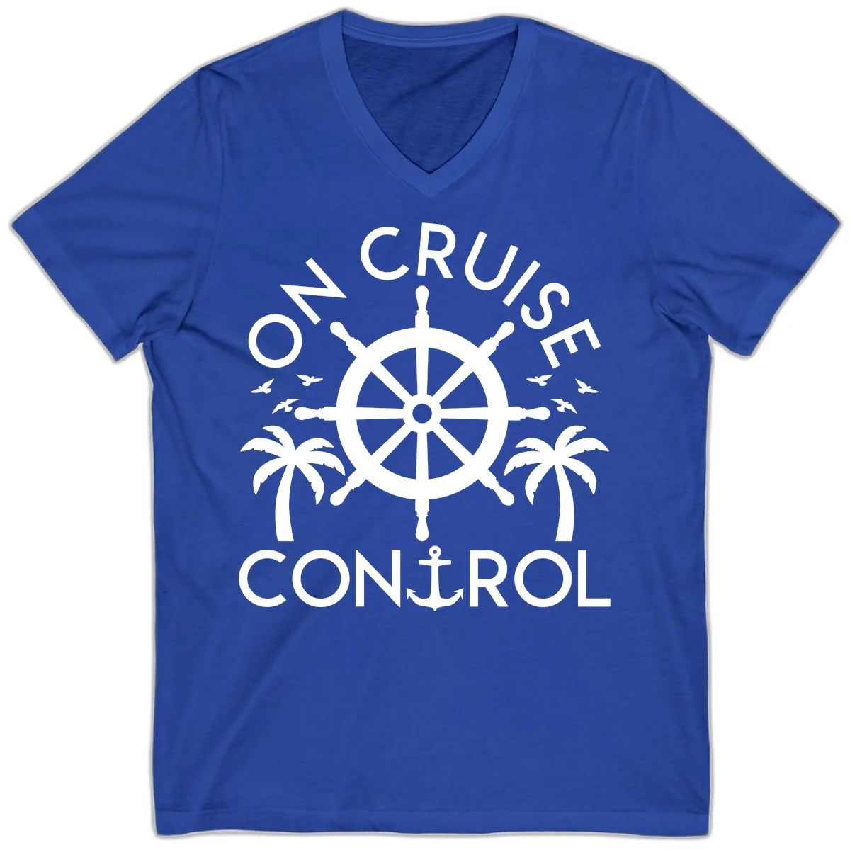 On Cruise Control V-Neck T-Shirt in True Royal