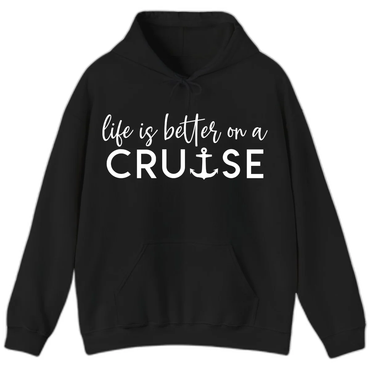 Life Is Better On A Cruise Nautical Hoodie in Black