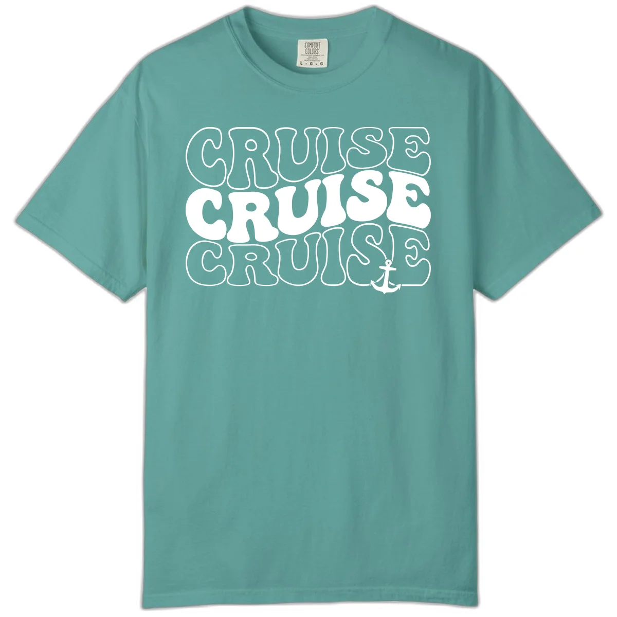 Cruise Cruise Cruise Anchor Design Comfort Color in Seafoam