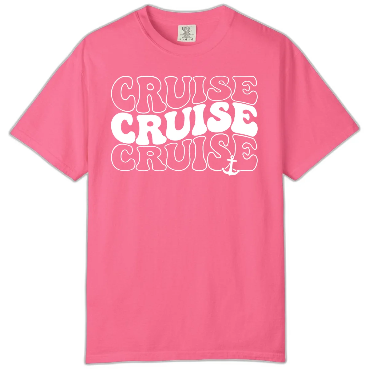 Cruise Cruise Cruise Anchor Design Comfort Color in Crunchberry