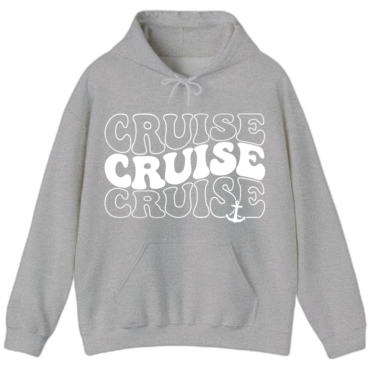Cruise Cruise Cruise Anchor Design Hoodie in Sport Grey
