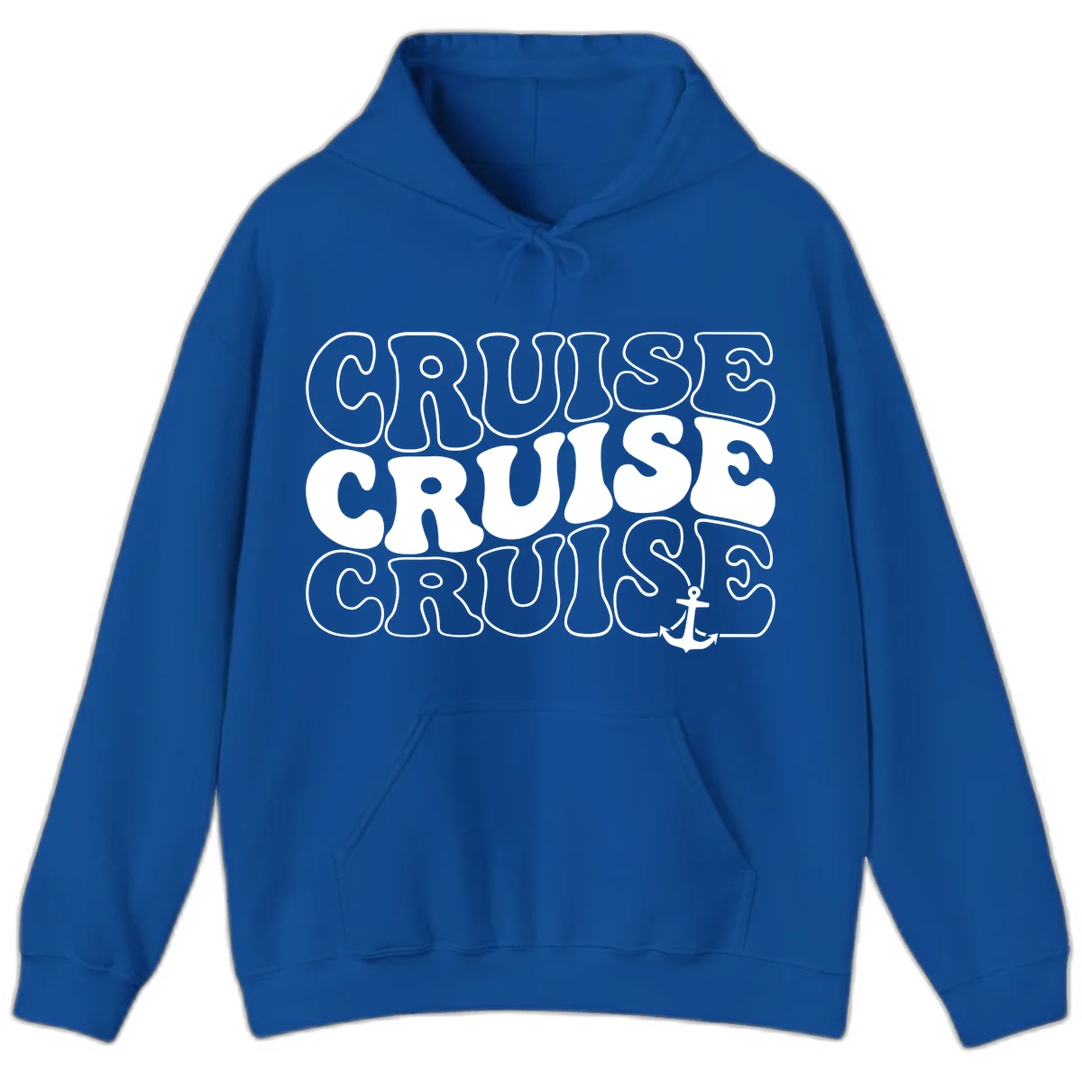 Cruise Cruise Cruise Anchor Design Hoodie in Royal