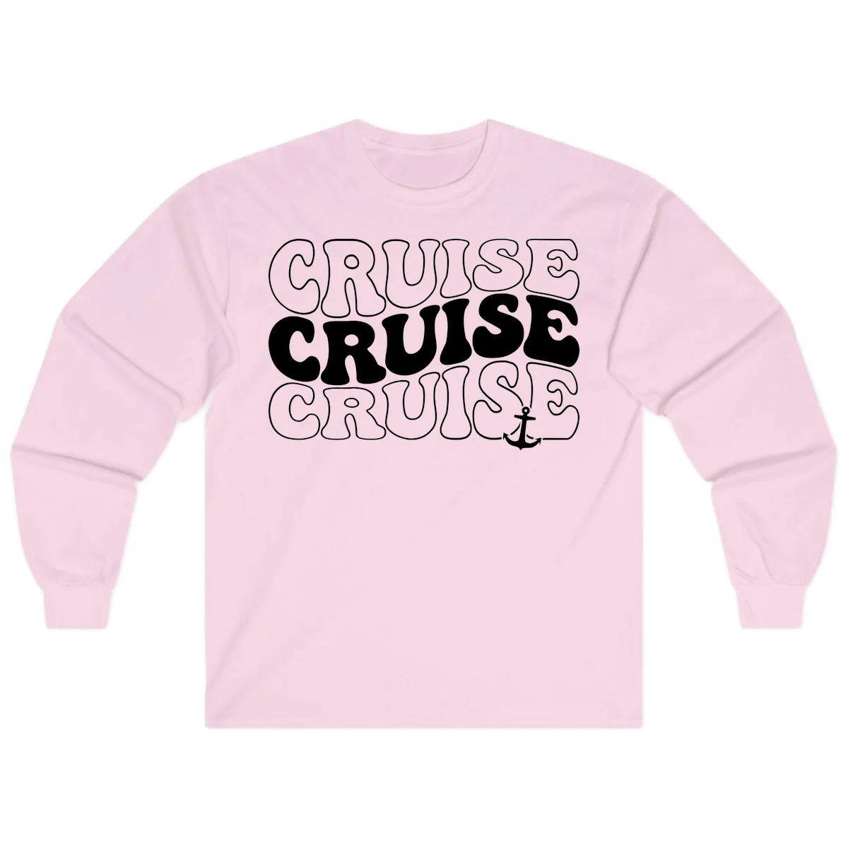 Cruise Cruise Cruise Anchor Design Long Sleeve in Light Pink