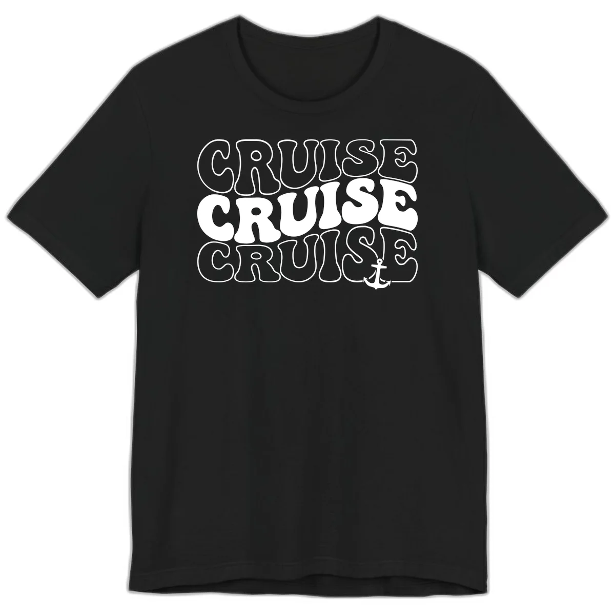 Cruise Cruise Cruise Anchor Design Premium T-Shirt in Black