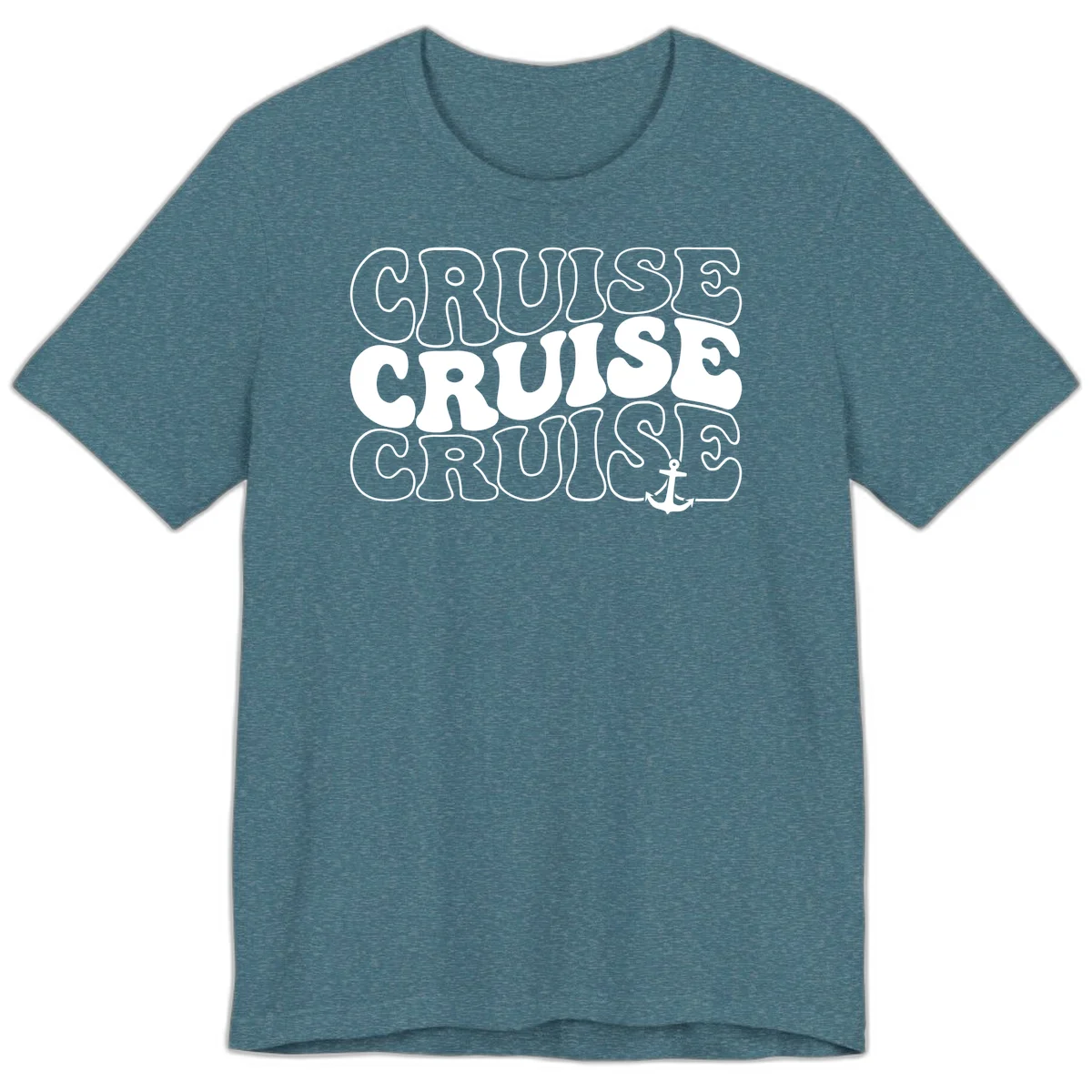 Cruise Cruise Cruise Anchor Design Premium T-Shirt in Heather Deep Teal