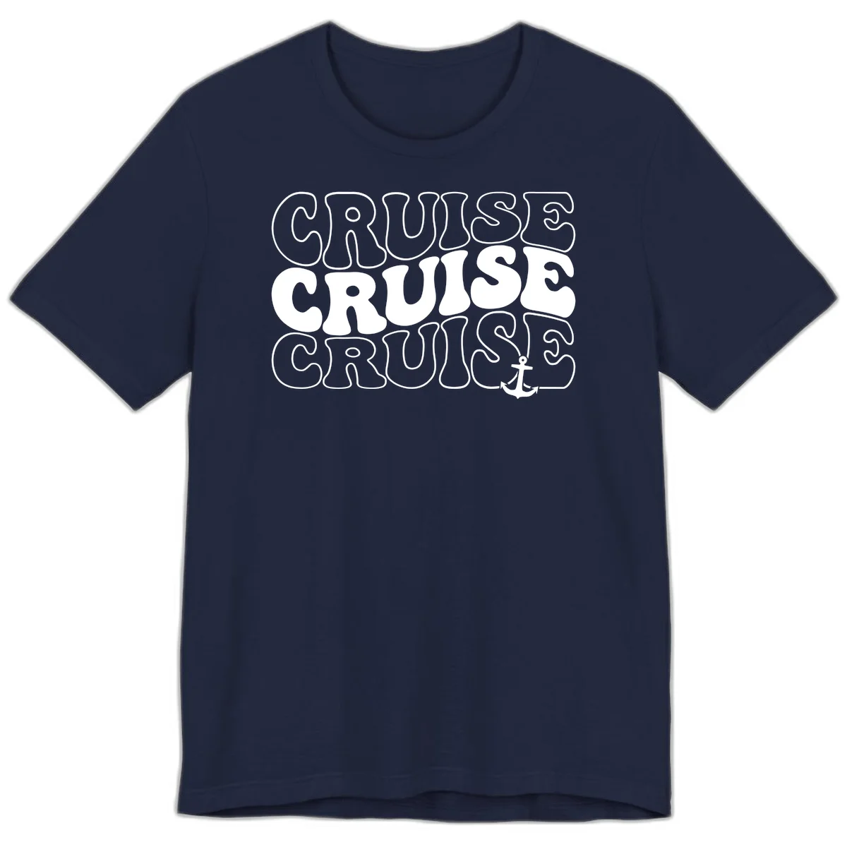Cruise Cruise Cruise Anchor Design Premium T-Shirt in Navy