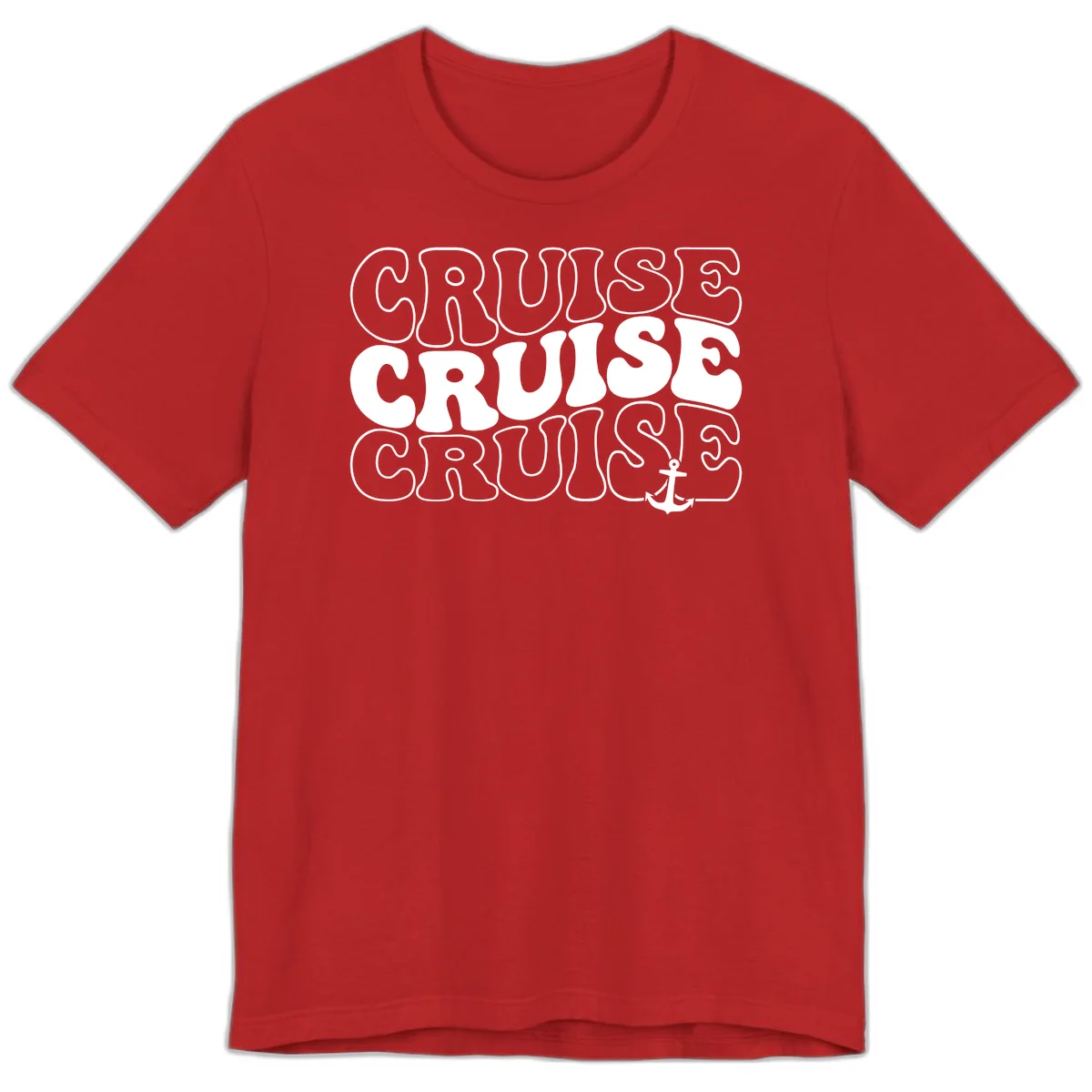 Cruise Cruise Cruise Anchor Design Premium T-Shirt in Red
