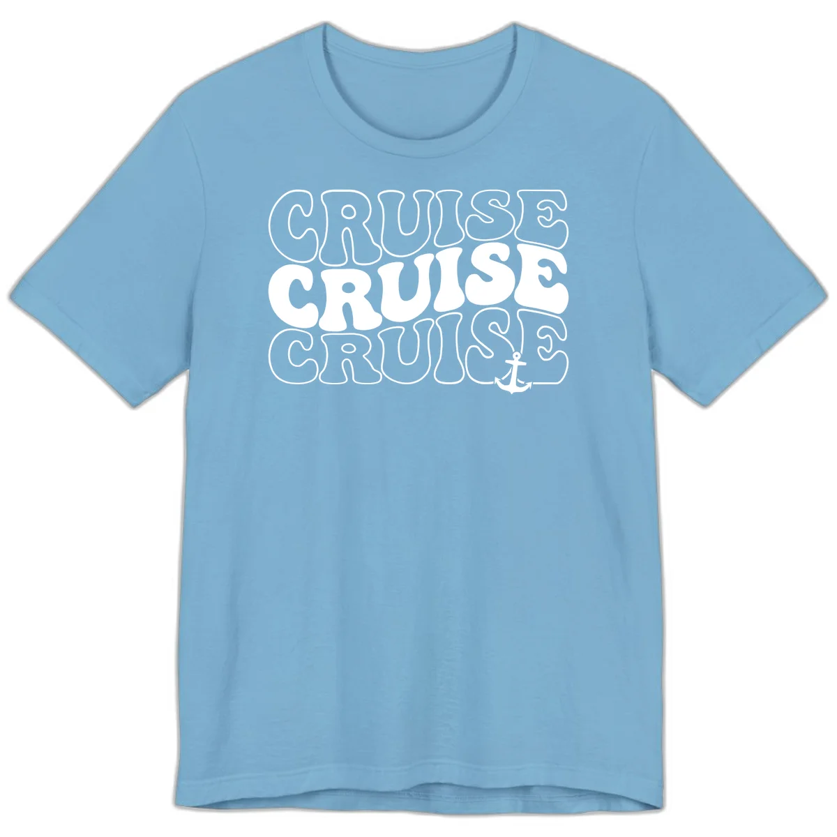 Cruise Cruise Cruise Anchor Design Premium T-Shirt in Ocean Blue