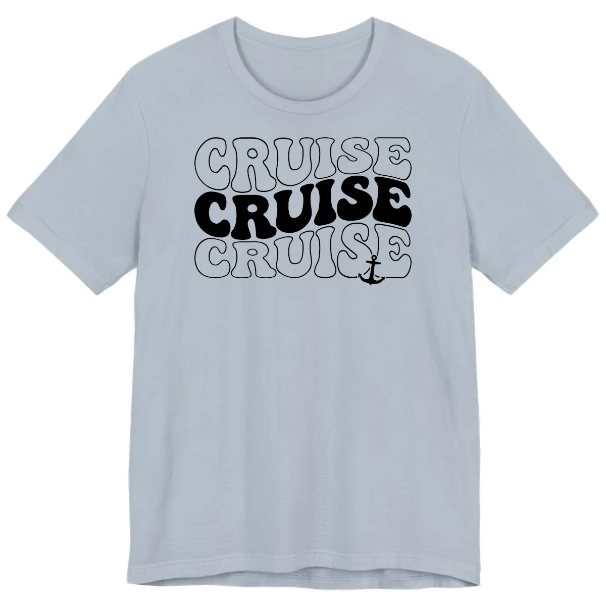 Cruise Cruise Cruise Anchor Design Premium T-Shirt in Light Blue