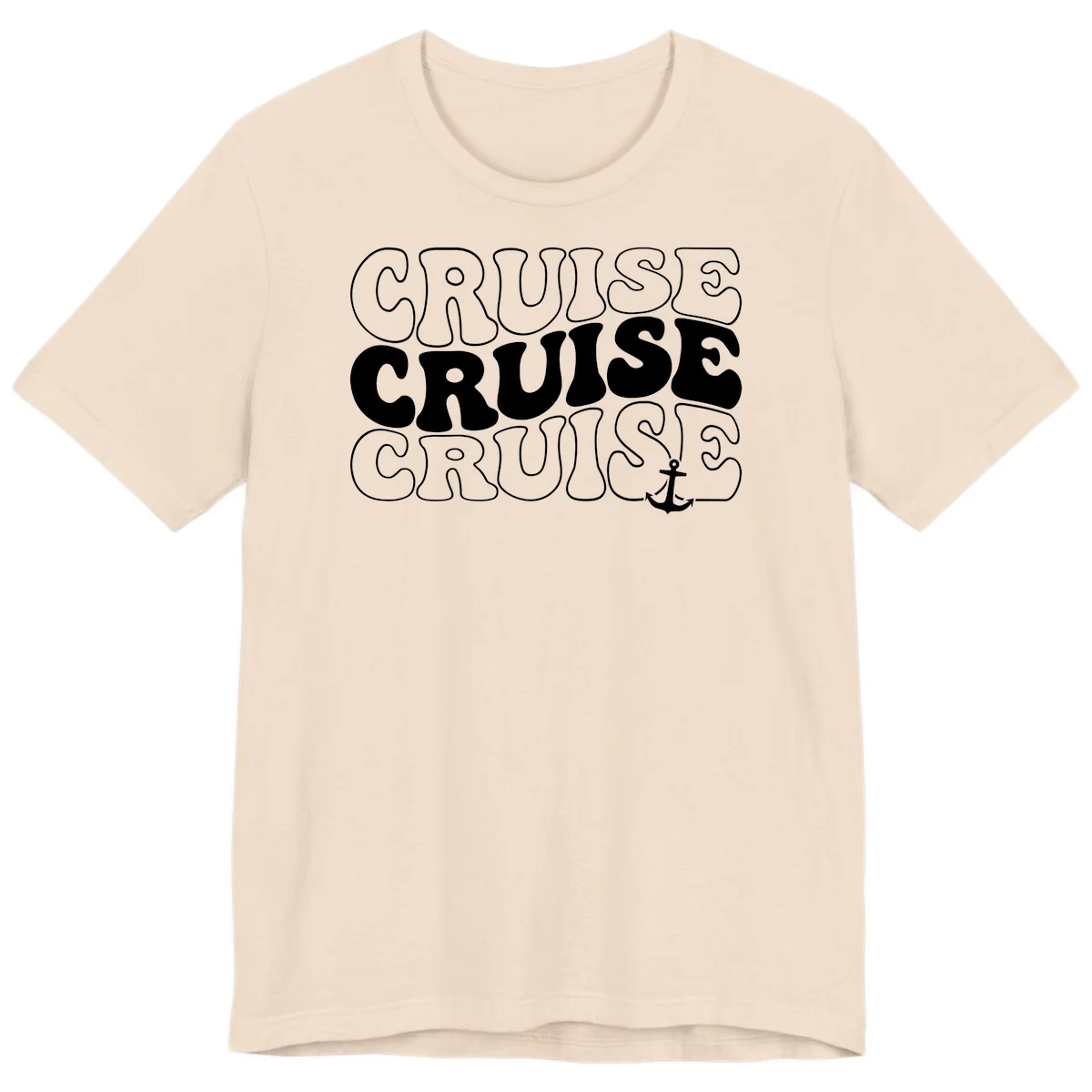 Cruise Cruise Cruise Anchor Design Premium T-Shirt in Soft Cream