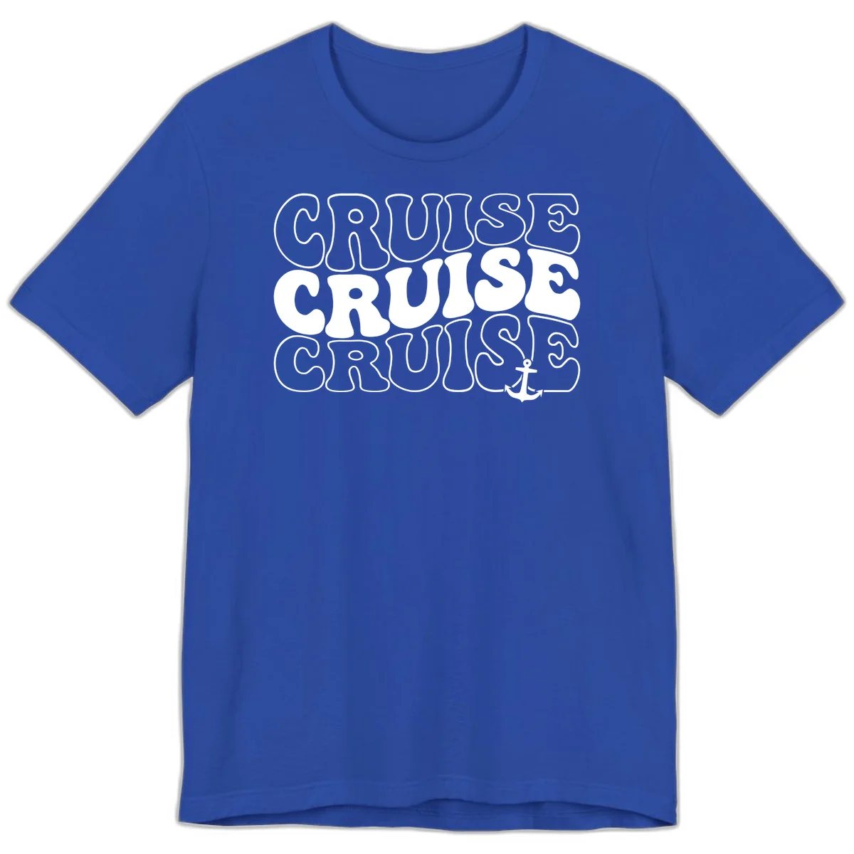 Cruise Cruise Cruise Anchor Design Premium T-Shirt in True Royal