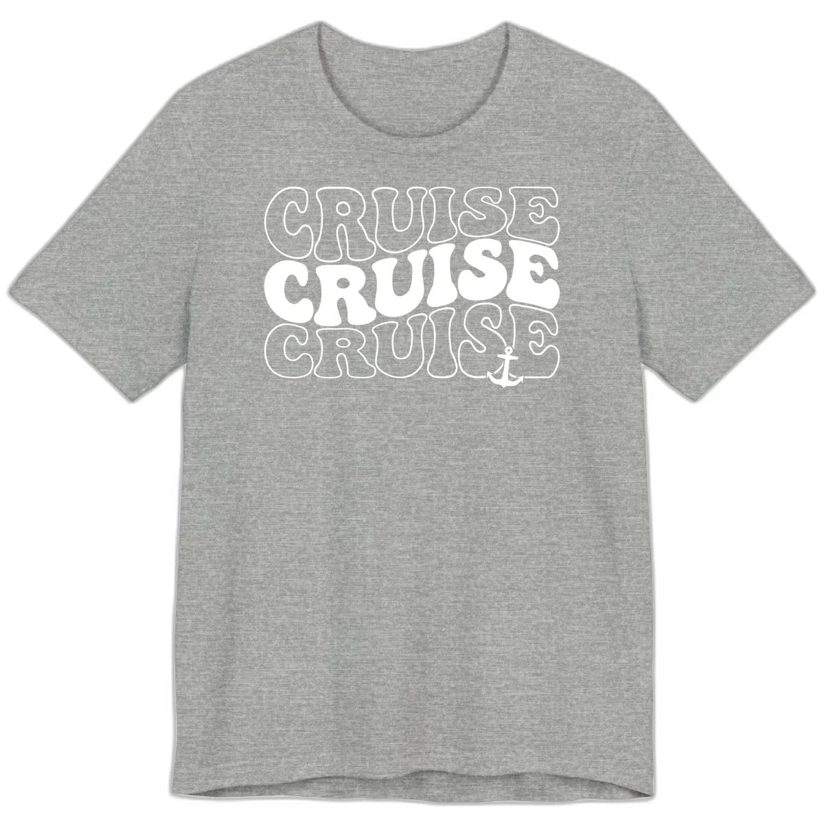 Cruise Cruise Cruise Anchor Design Premium T-Shirt in Athletic Heather
