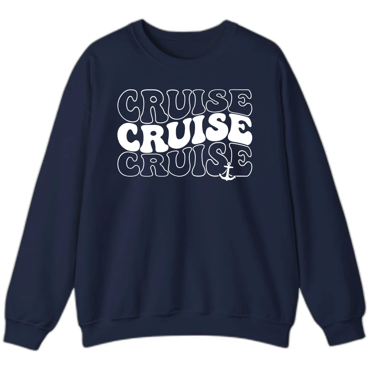Cruise Cruise Cruise Anchor Design Sweatshirt in Navy