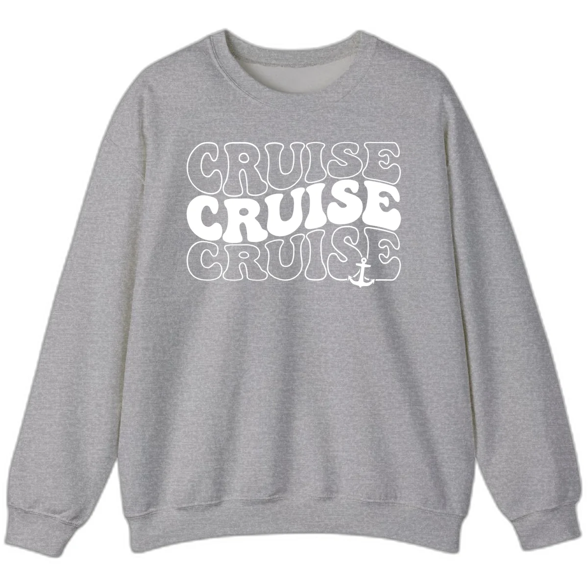 Cruise Cruise Cruise Anchor Design Sweatshirt in Sport Grey