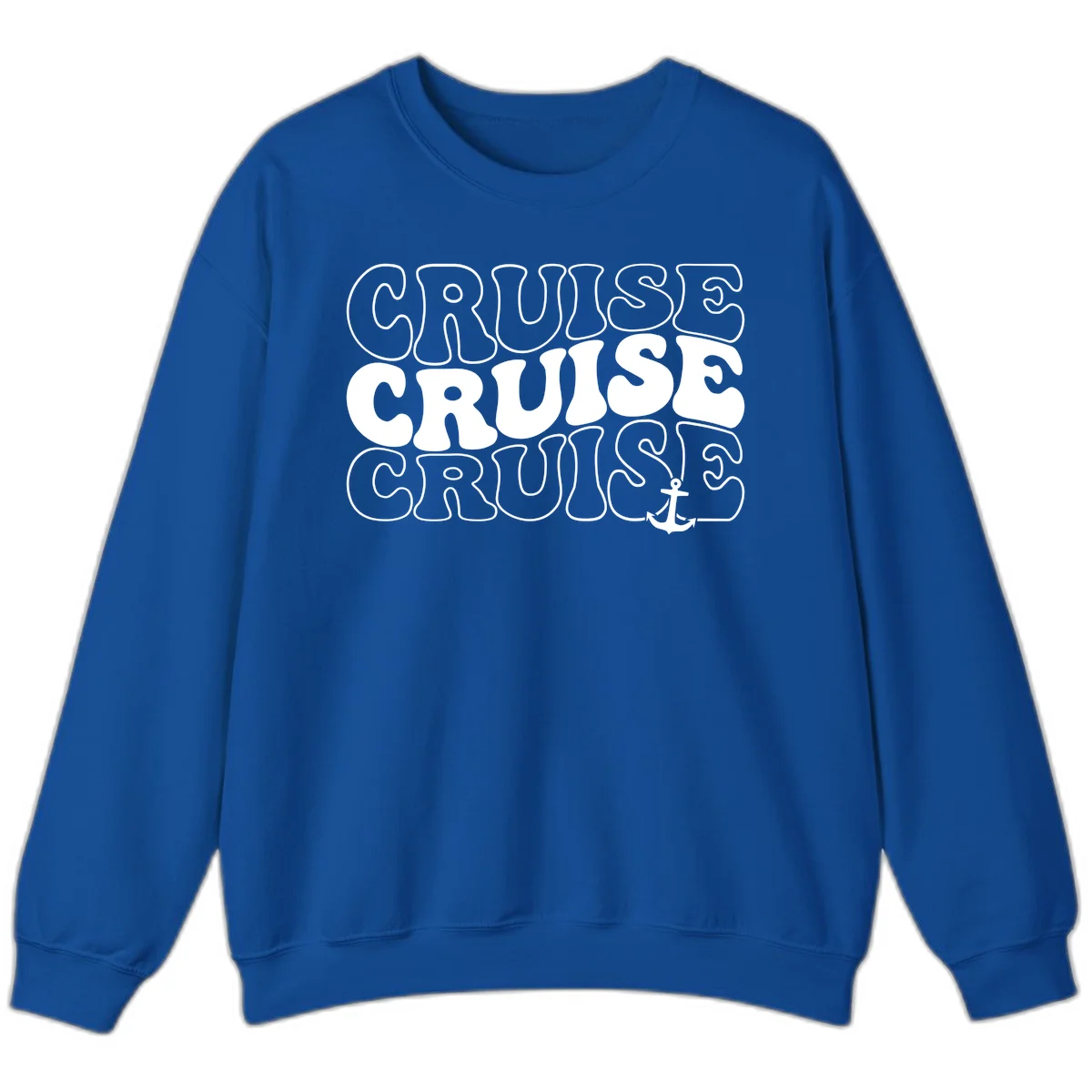 Cruise Cruise Cruise Anchor Design Sweatshirt in Royal