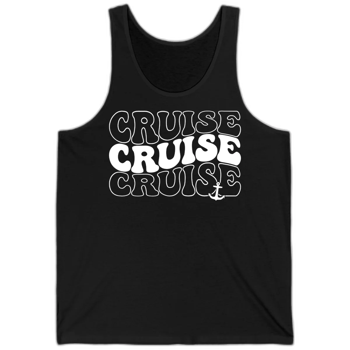 Cruise Cruise Cruise Anchor Design Tank in Black