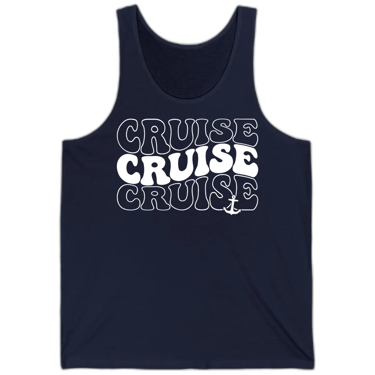 Cruise Cruise Cruise Anchor Design Tank in Navy