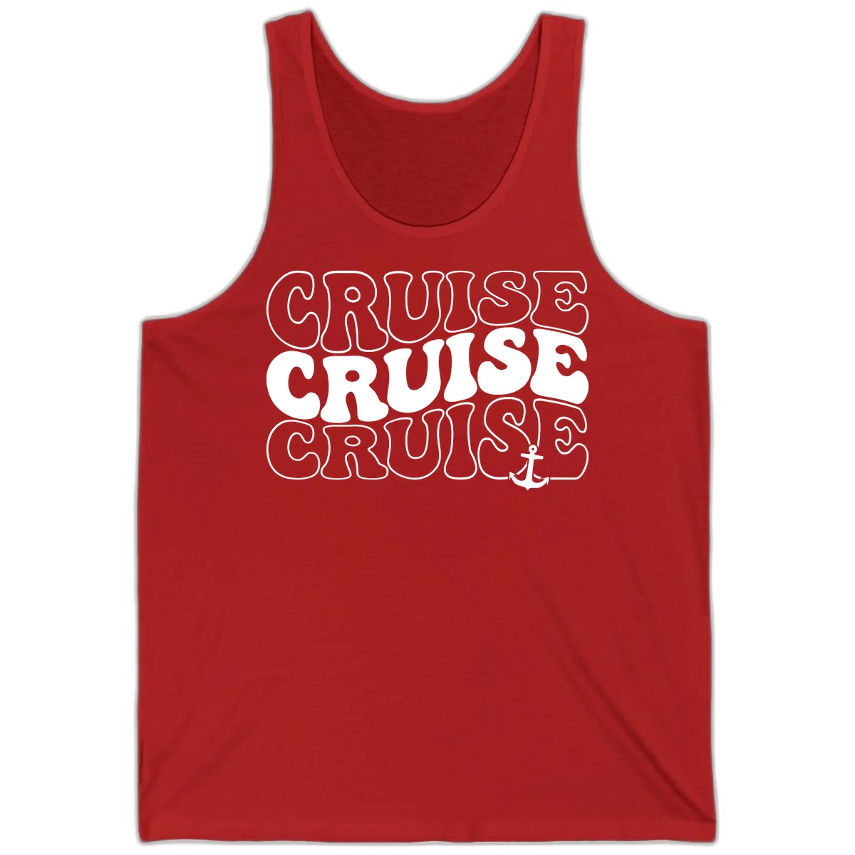 Cruise Cruise Cruise Anchor Design Tank in Red